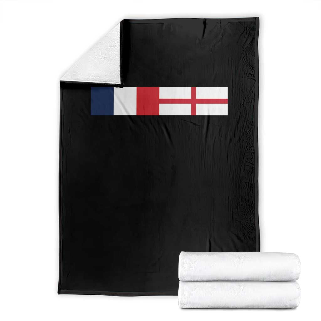 France England Dual Flag Graphic Throw Blanket Anglo English French Heritage Mixed Roots Pride Match Day