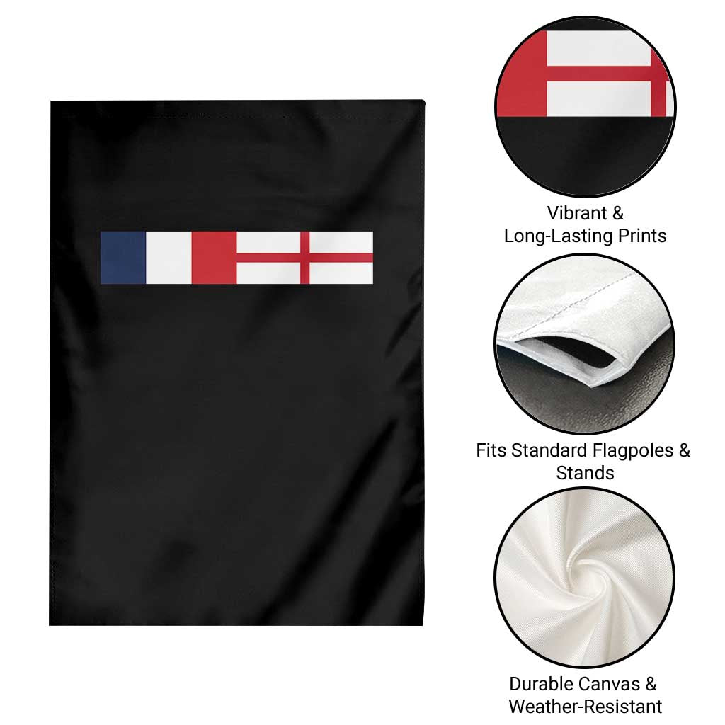 France England Dual Flag Graphic Garden Flag Anglo English French Heritage Mixed Roots Pride Match Day