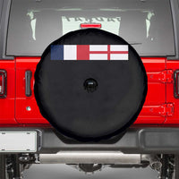 France England Dual Flag Graphic Spare Tire Cover Anglo English French Heritage Mixed Roots Pride Match Day