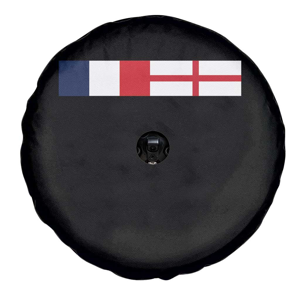 France England Dual Flag Graphic Spare Tire Cover Anglo English French Heritage Mixed Roots Pride Match Day