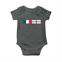 France England Dual Flag Graphic Baby Onesie Anglo English French Heritage Mixed Roots Pride Match Day