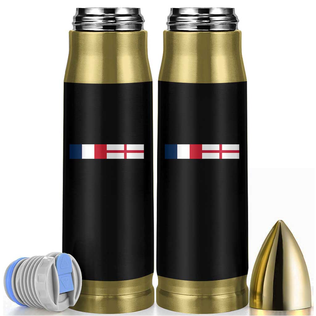 France England Dual Flag Graphic Bullet Tumbler Anglo English French Heritage Mixed Roots Pride Match Day