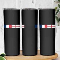 France England Dual Flag Graphic Skinny Tumbler Anglo English French Heritage Mixed Roots Pride Match Day