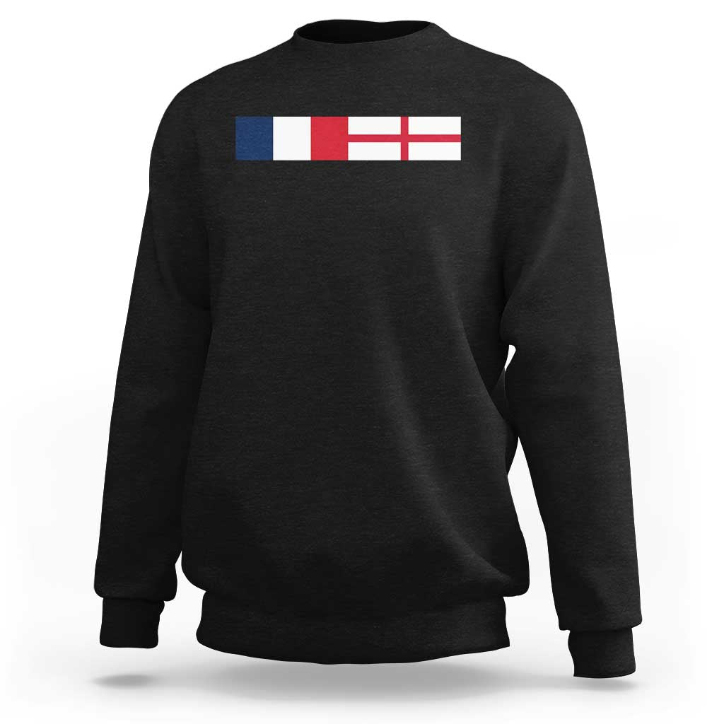 France England Dual Flag Graphic Sweatshirt Anglo English French Heritage Mixed Roots Pride Match Day