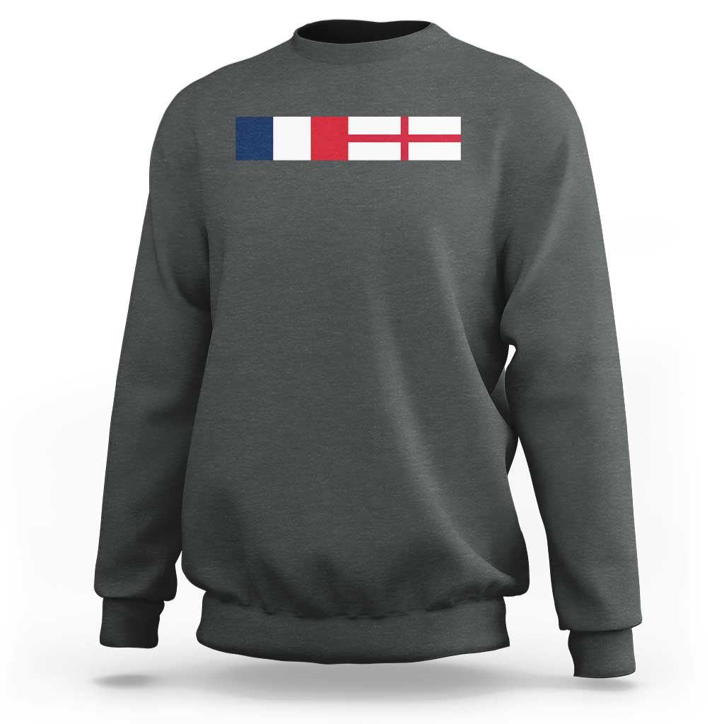 France England Dual Flag Graphic Sweatshirt Anglo English French Heritage Mixed Roots Pride Match Day