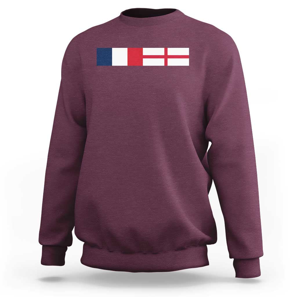 France England Dual Flag Graphic Sweatshirt Anglo English French Heritage Mixed Roots Pride Match Day