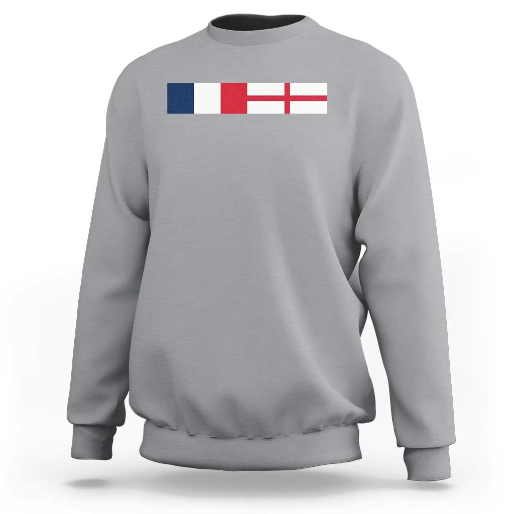 France England Dual Flag Graphic Sweatshirt Anglo English French Heritage Mixed Roots Pride Match Day