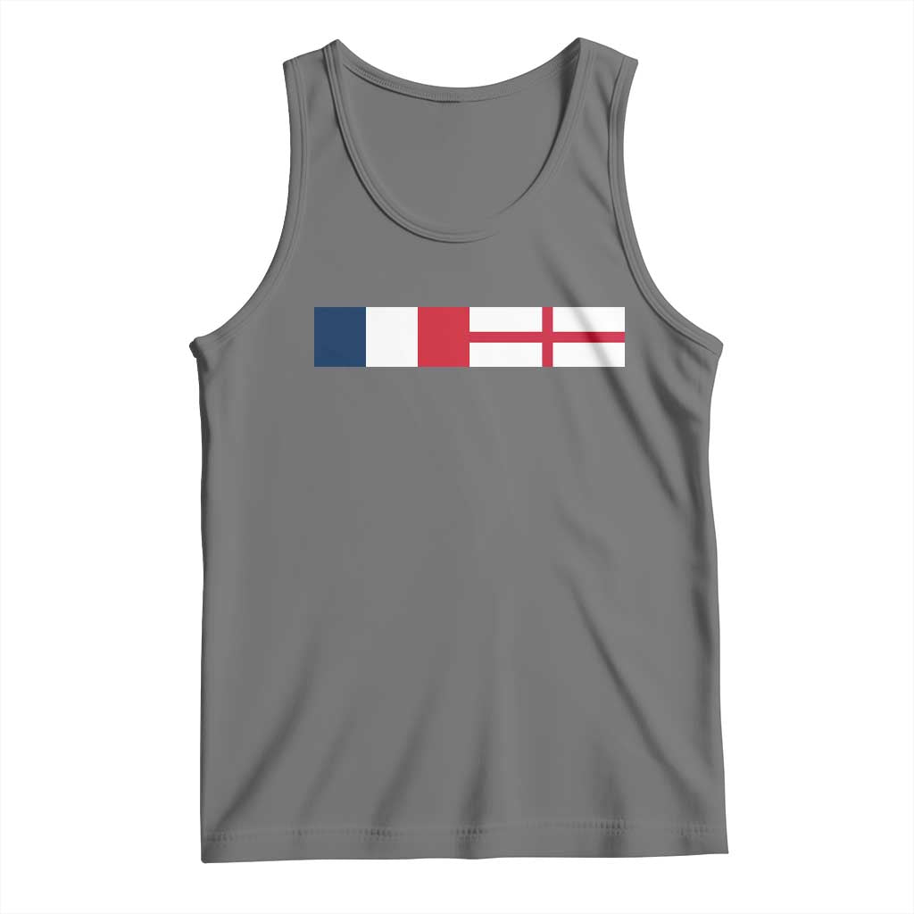 France England Dual Flag Graphic Tank Top Anglo English French Heritage Mixed Roots Pride Match Day