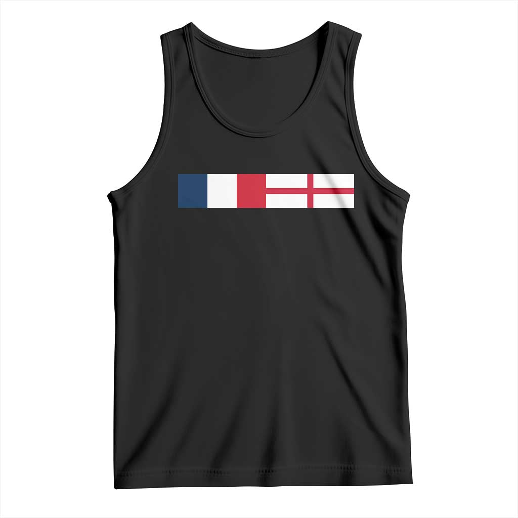 France England Dual Flag Graphic Tank Top Anglo English French Heritage Mixed Roots Pride Match Day