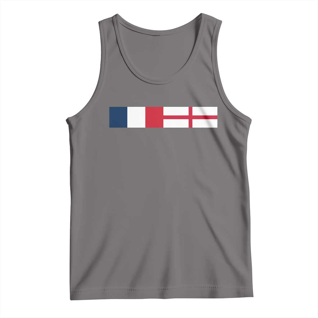 France England Dual Flag Graphic Tank Top Anglo English French Heritage Mixed Roots Pride Match Day