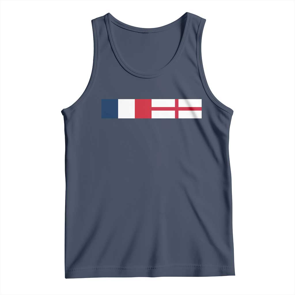 France England Dual Flag Graphic Tank Top Anglo English French Heritage Mixed Roots Pride Match Day