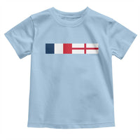 France England Dual Flag Graphic Toddler T Shirt Anglo English French Heritage Mixed Roots Pride Match Day