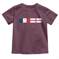 France England Dual Flag Graphic Toddler T Shirt Anglo English French Heritage Mixed Roots Pride Match Day