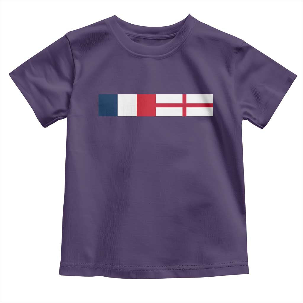 France England Dual Flag Graphic Toddler T Shirt Anglo English French Heritage Mixed Roots Pride Match Day