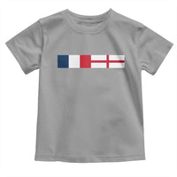 France England Dual Flag Graphic Toddler T Shirt Anglo English French Heritage Mixed Roots Pride Match Day