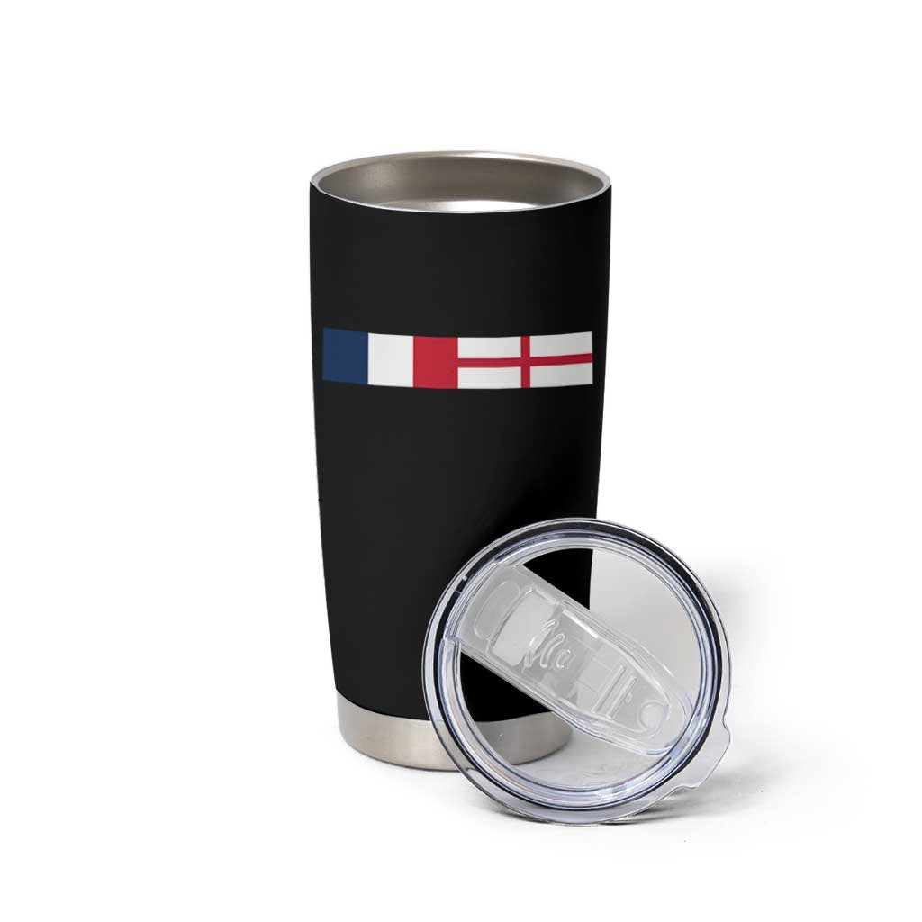 France England Dual Flag Graphic Tumbler Cup Anglo English French Heritage Mixed Roots Pride Match Day