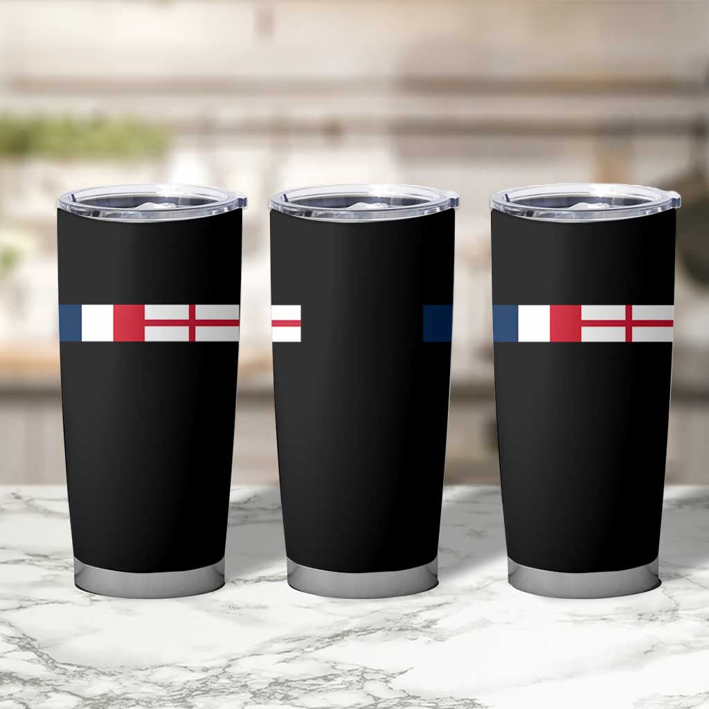 France England Dual Flag Graphic Tumbler Cup Anglo English French Heritage Mixed Roots Pride Match Day