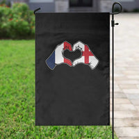 Proud Fance England Heritage Hand Heart Graphic Garden Flag French English Anglo Roots Cross Border Love Unity