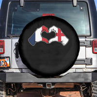 Proud Fance England Heritage Hand Heart Graphic Spare Tire Cover French English Anglo Roots Cross Border Love Unity
