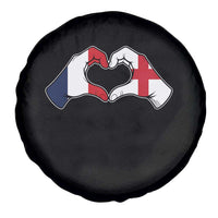 Proud Fance England Heritage Hand Heart Graphic Spare Tire Cover French English Anglo Roots Cross Border Love Unity