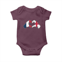 Proud Fance England Heritage Hand Heart Graphic Baby Onesie French English Anglo Roots Cross Border Love Unity
