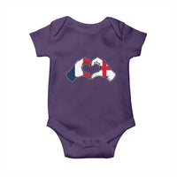 Proud Fance England Heritage Hand Heart Graphic Baby Onesie French English Anglo Roots Cross Border Love Unity