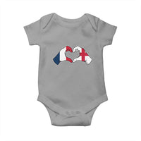 Proud Fance England Heritage Hand Heart Graphic Baby Onesie French English Anglo Roots Cross Border Love Unity