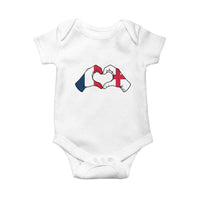 Proud Fance England Heritage Hand Heart Graphic Baby Onesie French English Anglo Roots Cross Border Love Unity