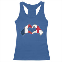 Proud Fance England Heritage Hand Heart Graphic Racerback Tank Top French English Anglo Roots Cross Border Love Unity