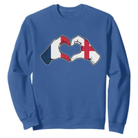 Proud Fance England Heritage Hand Heart Graphic Sweatshirt French English Anglo Roots Cross Border Love Unity
