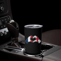 Proud Fance England Heritage Hand Heart Graphic Tumbler Cup French English Anglo Roots Cross Border Love Unity