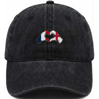 Proud Fance England Heritage Hand Heart Graphic Washed Cotton Baseball Cap French English Anglo Roots Cross Border Love Unity