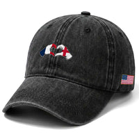Proud Fance England Heritage Hand Heart Graphic Washed Cotton Baseball Cap French English Anglo Roots Cross Border Love Unity
