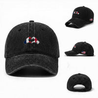 Proud Fance England Heritage Hand Heart Graphic Washed Cotton Baseball Cap French English Anglo Roots Cross Border Love Unity