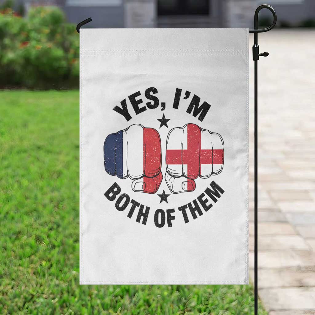 Yes Im Both Of Them France England Flag Fists Graphic Garden Flag French English Anglo Dual Pride Heritage