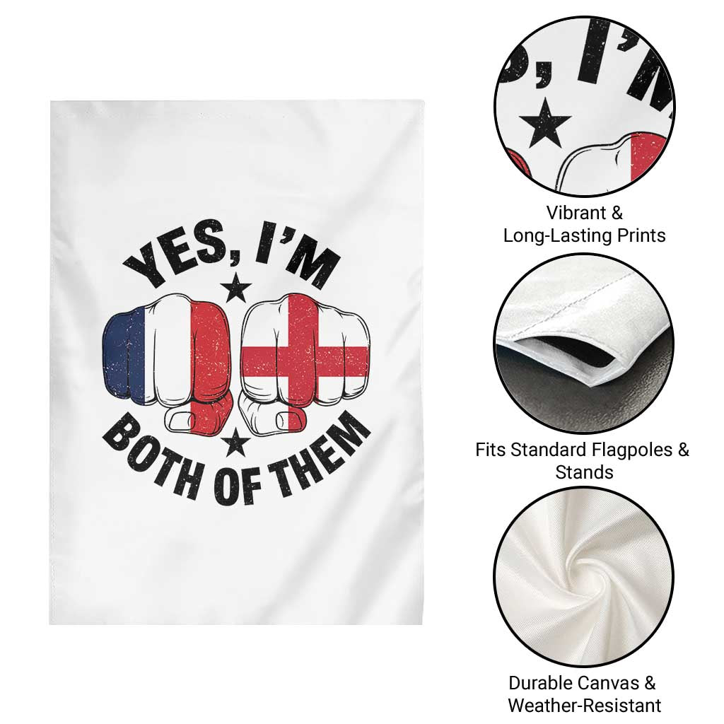 Yes Im Both Of Them France England Flag Fists Graphic Garden Flag French English Anglo Dual Pride Heritage