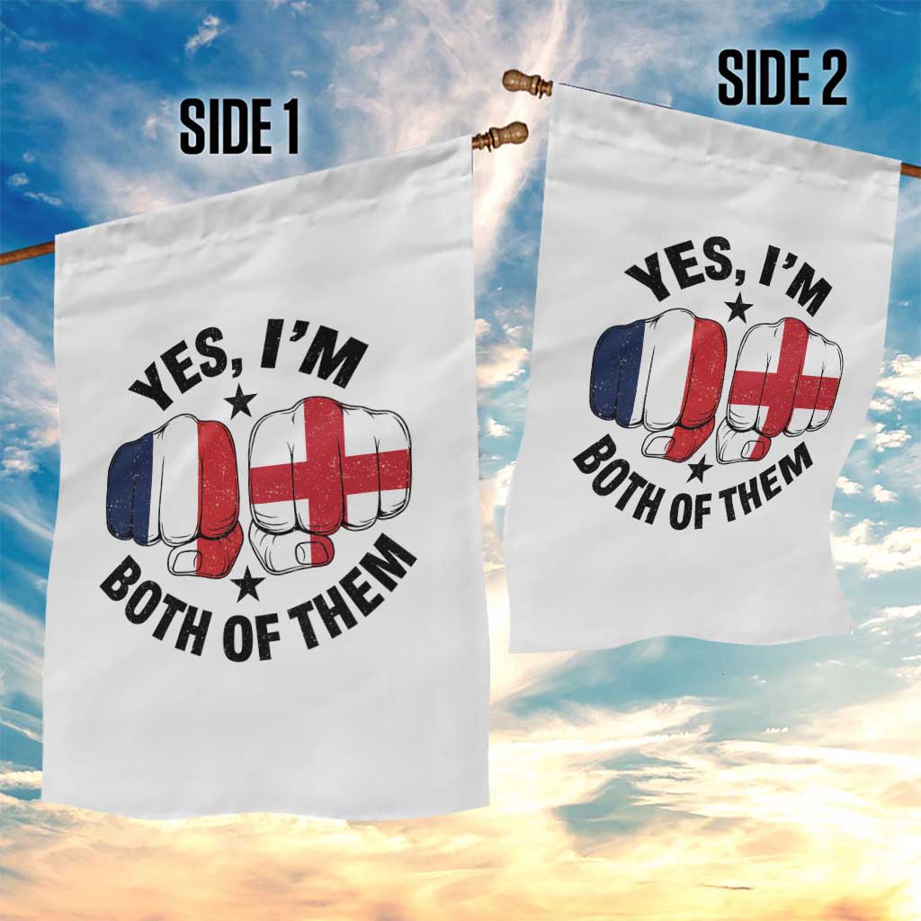Yes Im Both Of Them France England Flag Fists Graphic Garden Flag French English Anglo Dual Pride Heritage