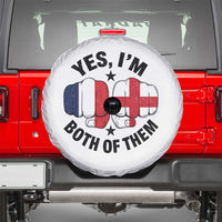Yes Im Both Of Them France England Flag Fists Graphic Spare Tire Cover French English Anglo Dual Pride Heritage