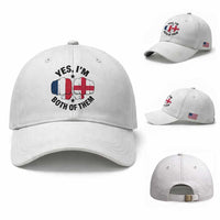 Yes Im Both Of Them France England Flag Fists Graphic Baseball Cap French English Anglo Dual Pride Heritage