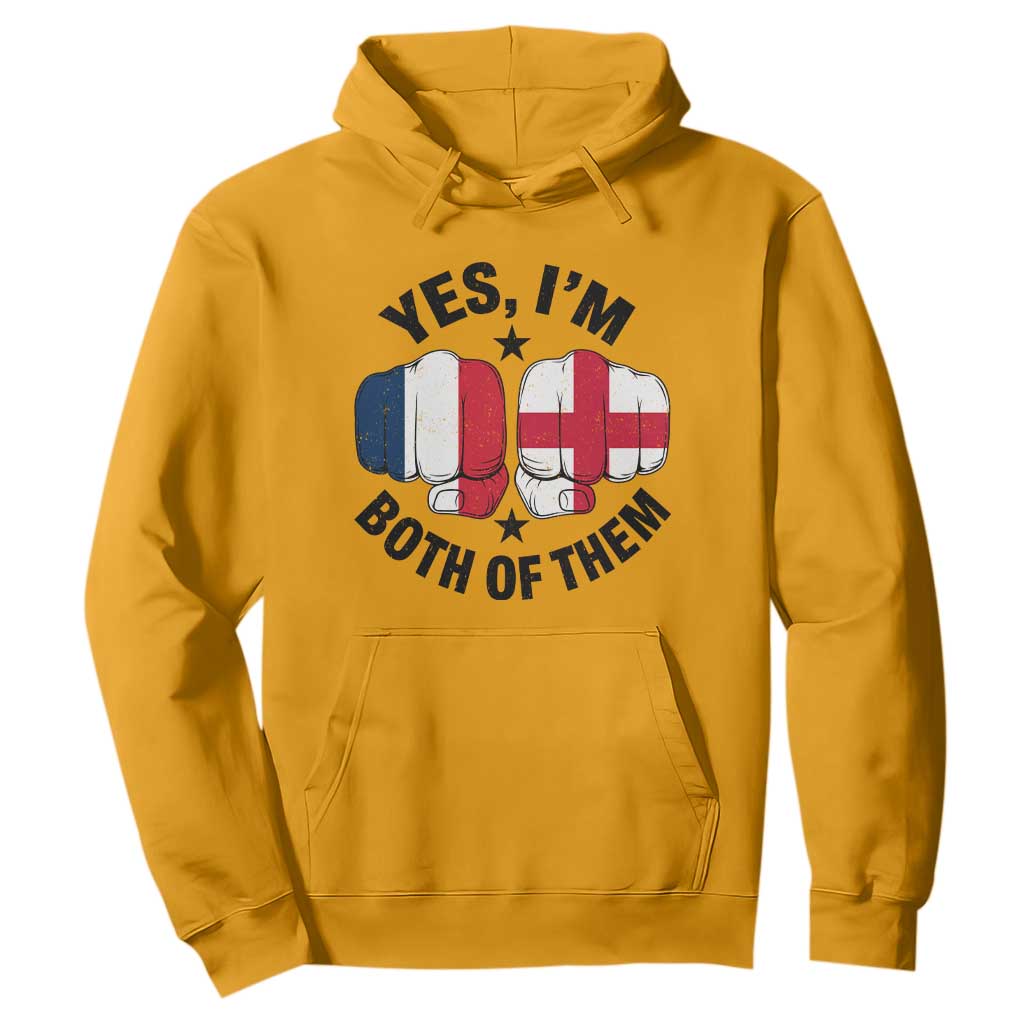 Yes Im Both Of Them France England Flag Fists Graphic Hoodie French English Anglo Dual Pride Heritage