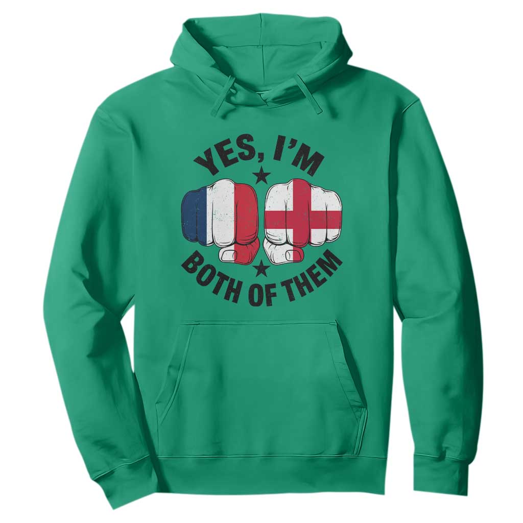 Yes Im Both Of Them France England Flag Fists Graphic Hoodie French English Anglo Dual Pride Heritage