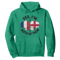 Yes Im Both Of Them France England Flag Fists Graphic Hoodie French English Anglo Dual Pride Heritage