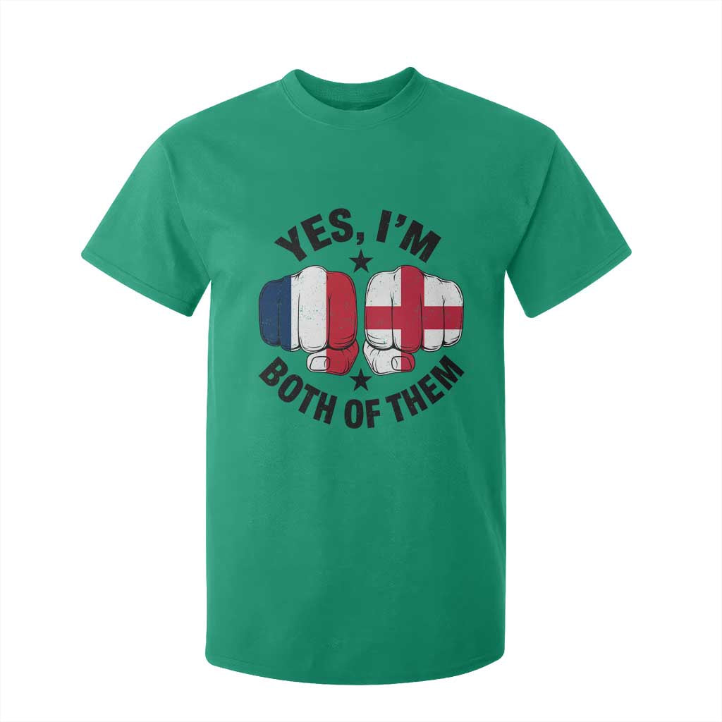 Yes Im Both Of Them France England Flag Fists Graphic T Shirt For Kid French English Anglo Dual Pride Heritage