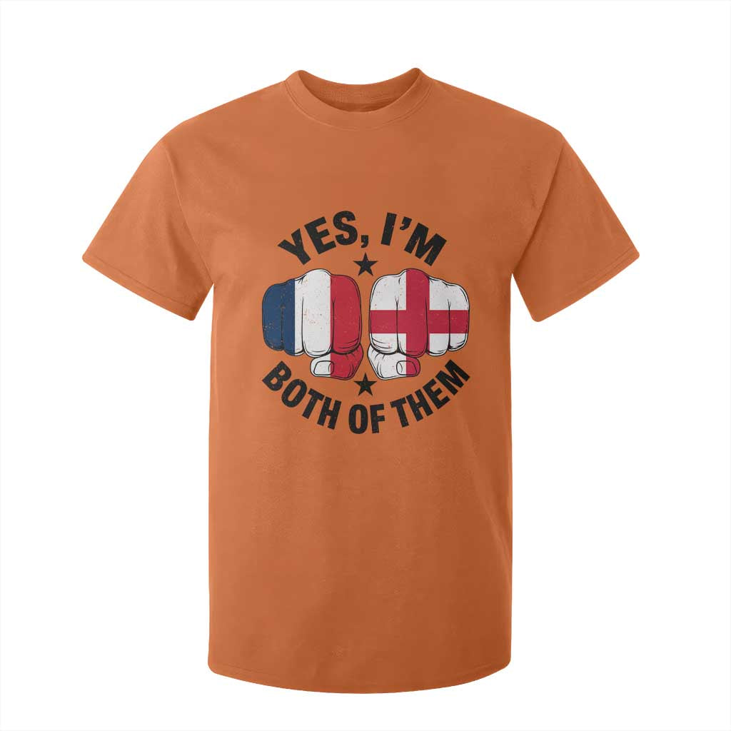 Yes Im Both Of Them France England Flag Fists Graphic T Shirt For Kid French English Anglo Dual Pride Heritage