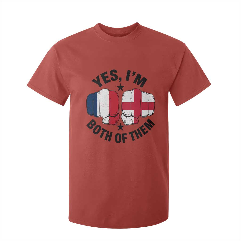 Yes Im Both Of Them France England Flag Fists Graphic T Shirt For Kid French English Anglo Dual Pride Heritage