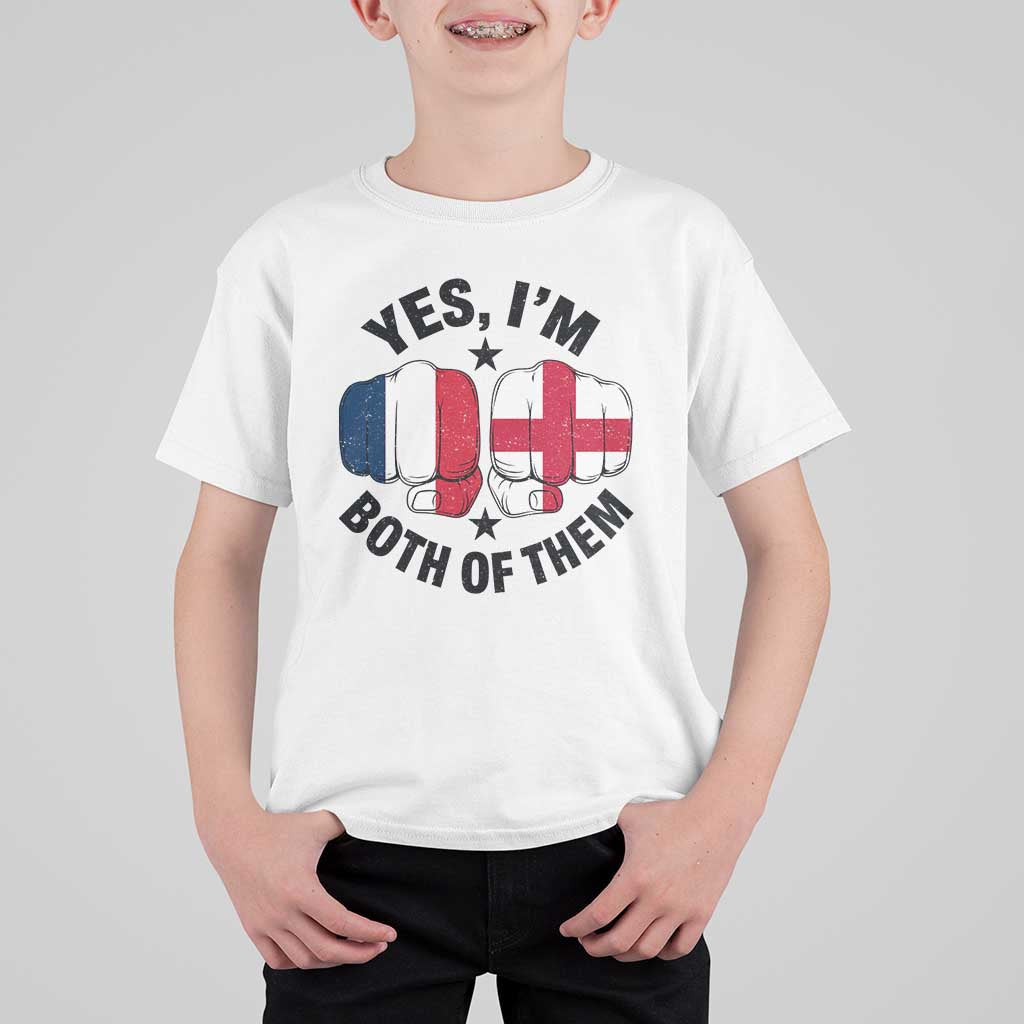 Yes Im Both Of Them France England Flag Fists Graphic T Shirt For Kid French English Anglo Dual Pride Heritage TS02