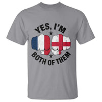 Yes Im Both Of Them France England Flag Fists Graphic T Shirt French English Anglo Dual Pride Heritage