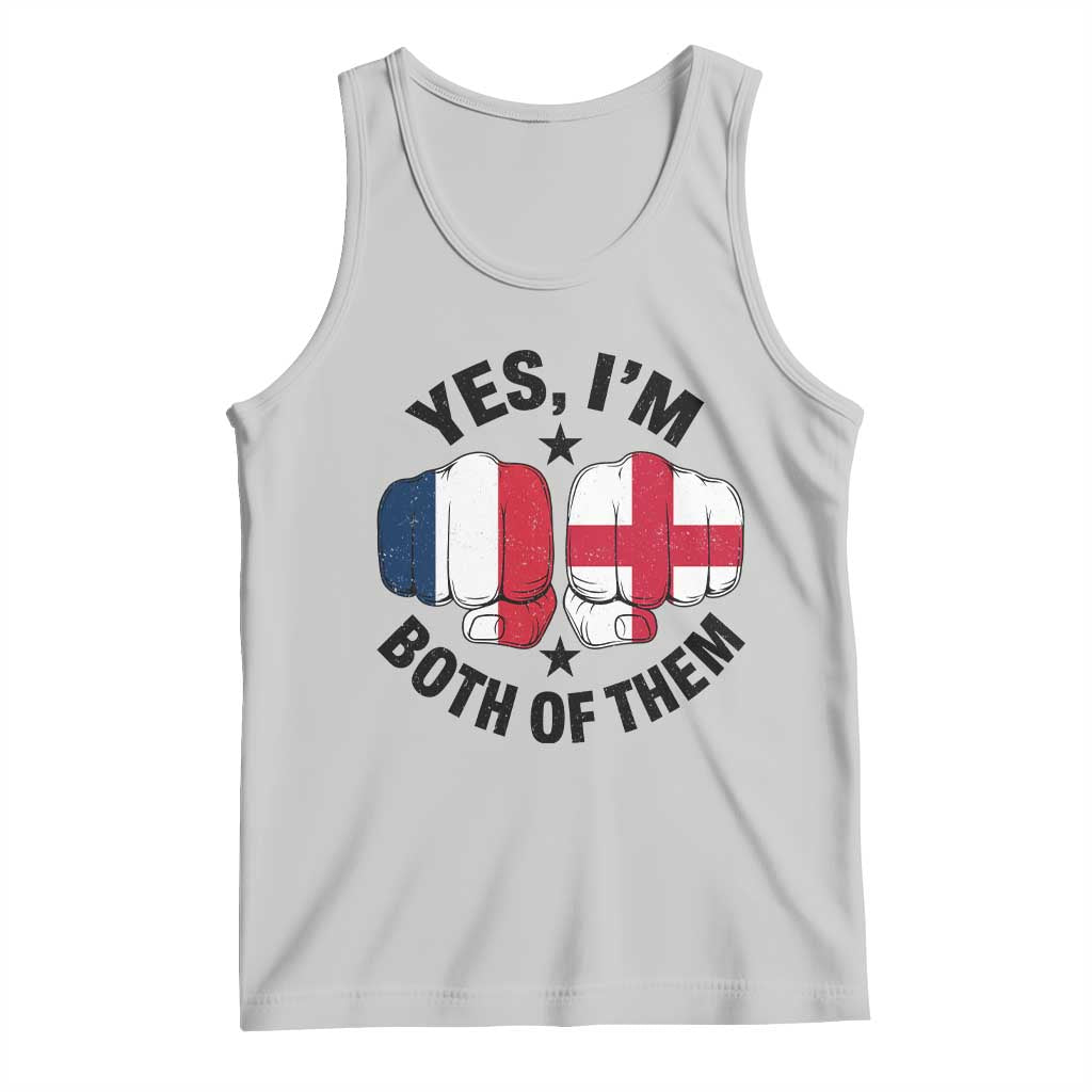 Yes Im Both Of Them France England Flag Fists Graphic Tank Top French English Anglo Dual Pride Heritage
