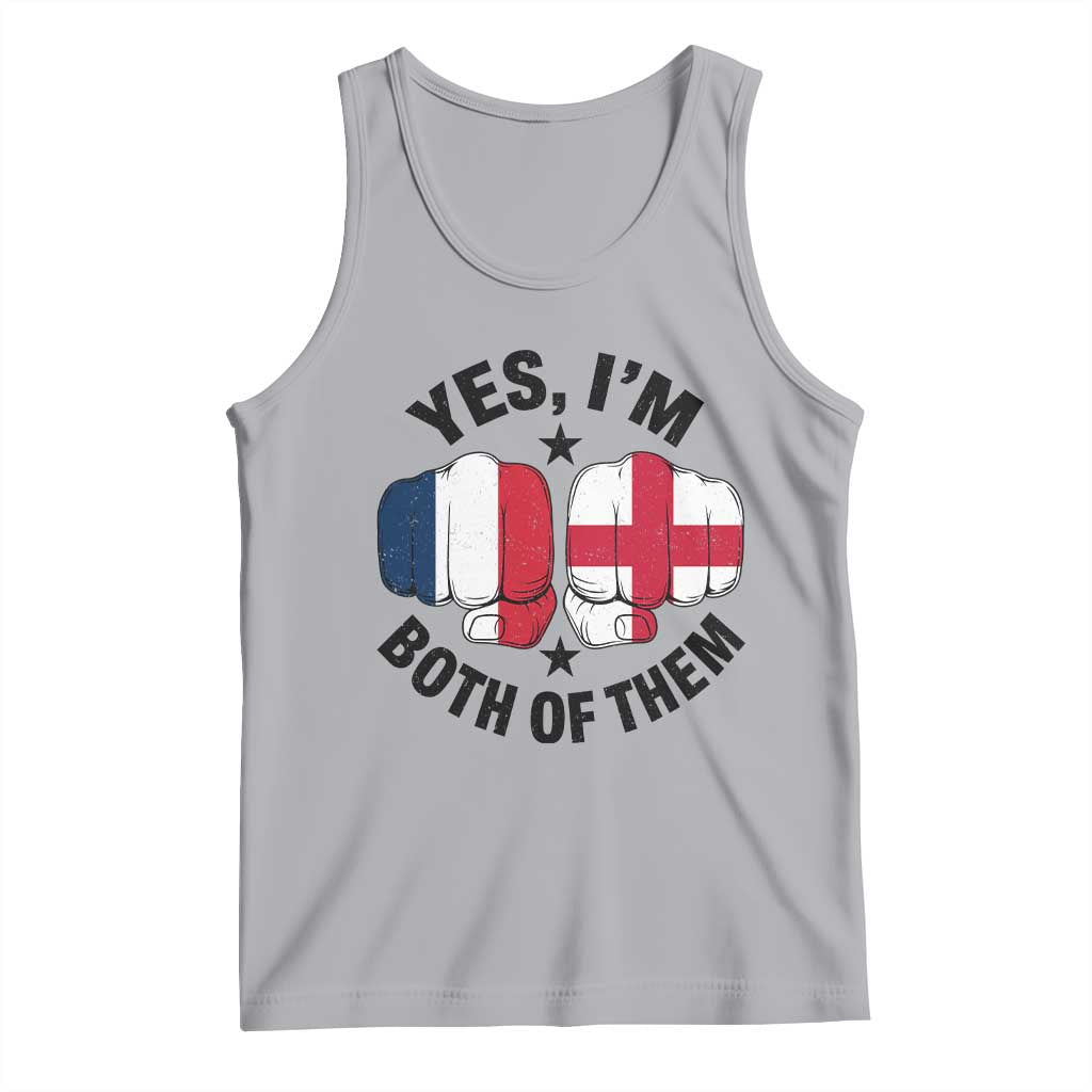 Yes Im Both Of Them France England Flag Fists Graphic Tank Top French English Anglo Dual Pride Heritage