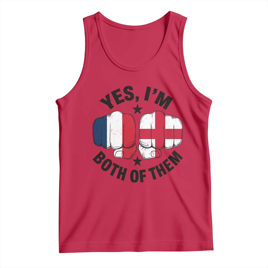 Yes Im Both Of Them France England Flag Fists Graphic Tank Top French English Anglo Dual Pride Heritage